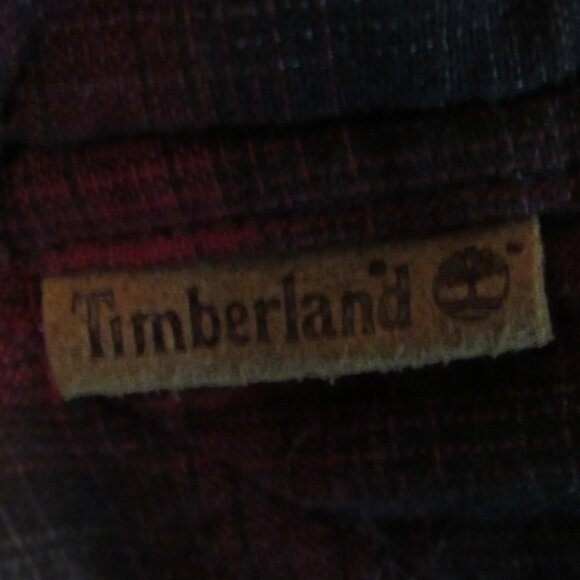 Timberland Quilted Fleece Shirt Jacket Men's Medium Red/Gray Plaid Fleece - Picture 7 of 8